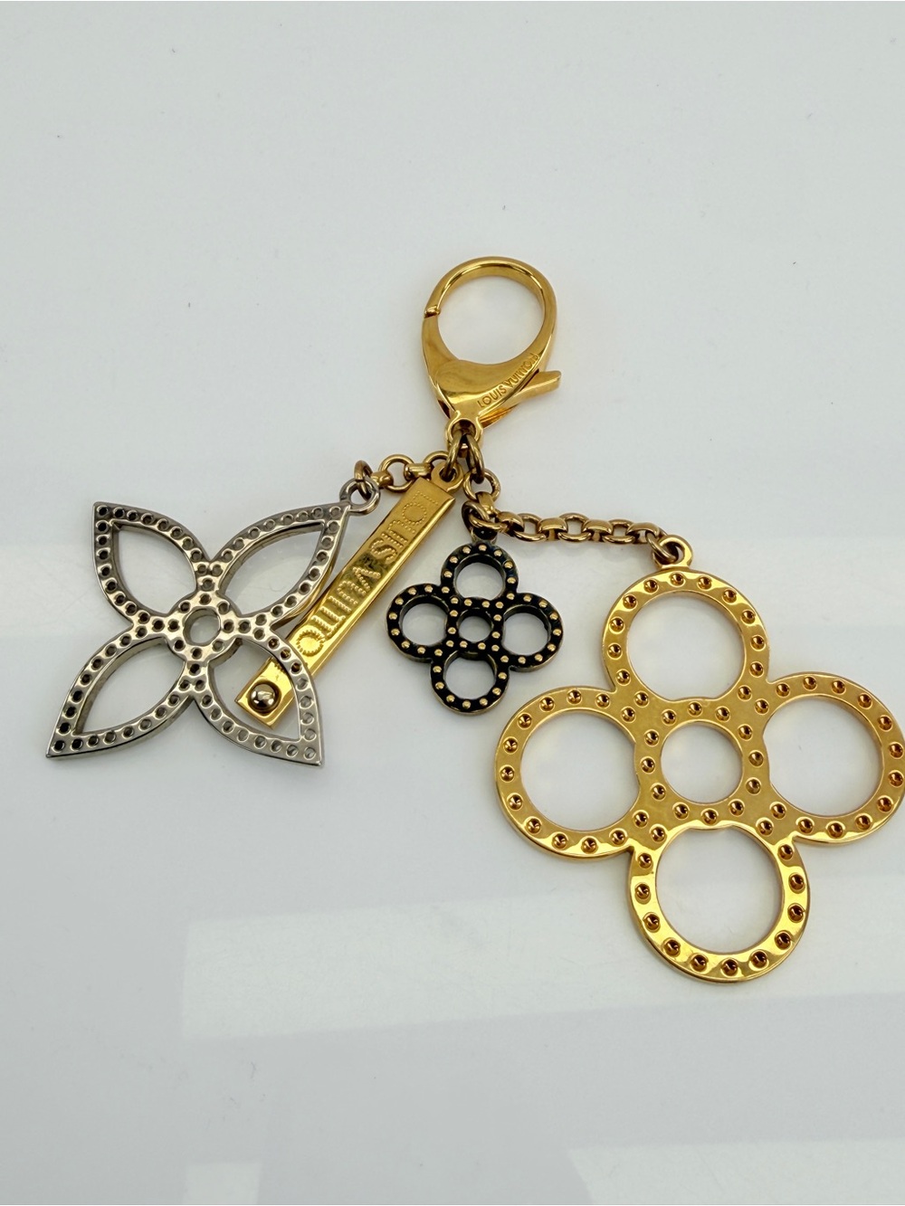 LOUIS VUITTON Bijoux Sac Tapage Gold Silver Metal M65090 Bag Charm Key Holder